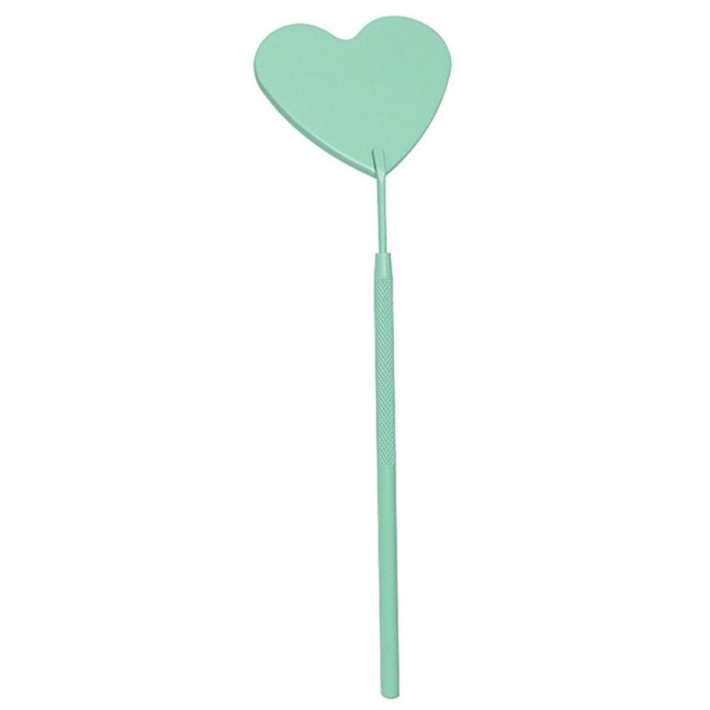 Stainless Steel Heart Shaped Grafting Eyelashes Inspection Mirror Beauty Tool(Fresh Green)