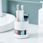 Desktop Ventilation Draining Water Grid Rack Makeup Brush Toothbrush Tableware Storage Rack(White)