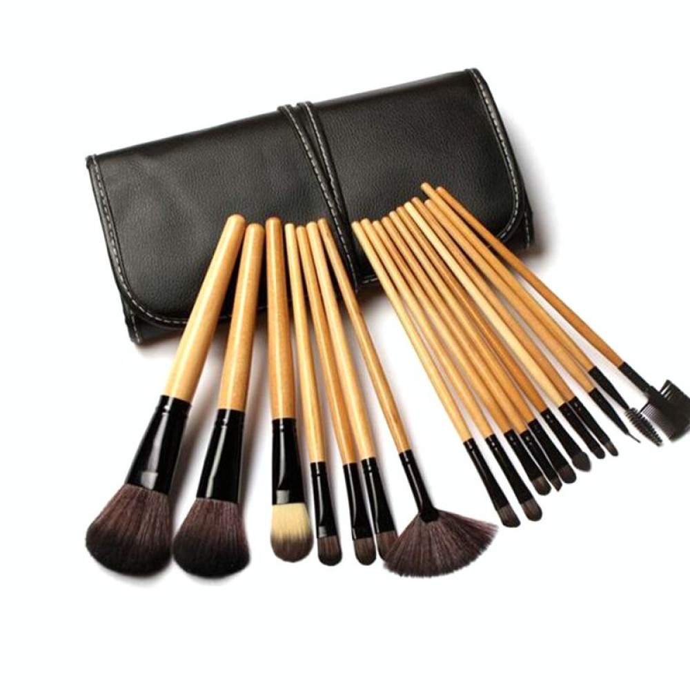 18 PCS / Set Wood Color Makeup Brush Set Loose Powder Brush Makeup Tool