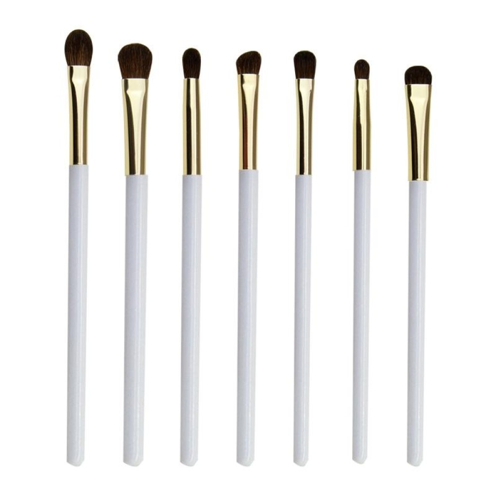 7 PCS / Set Horsehair Daily Eyeshadow Brush Smoky Makeup Brush(White Gold)