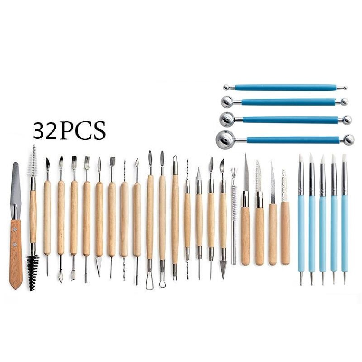 32 In 1 Pottery Tool Set Pottery Clay Stone Carving Knife DIY Clay Combination Tool