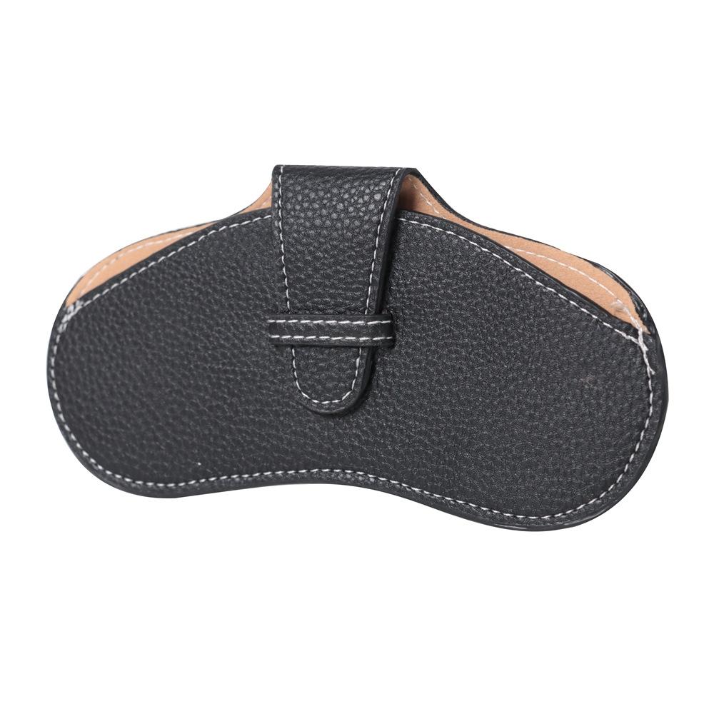 PU Leather Portable Glasses Bag Glasses Case Compression Sunglasses Storage Bag(Black)