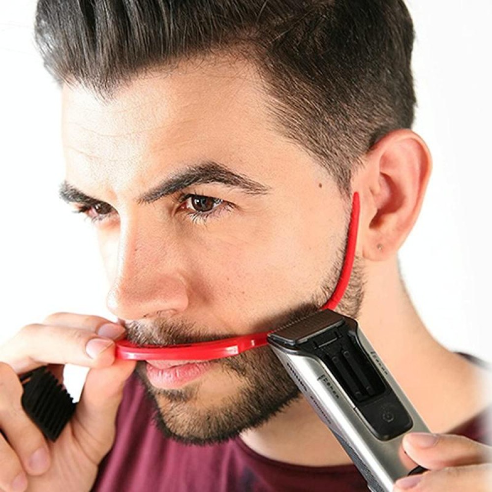 2 Sets Beard Styling Board Shaving Barber Tools, Style: Shape Ruler+Pen