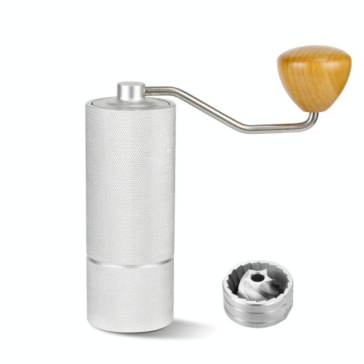 CNC Stainless Steel Hand Crank Coffee Bean Grinder, Specification: Pentagon Silver