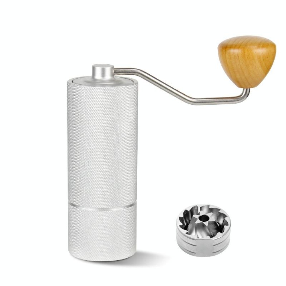 CNC Stainless Steel Hand Crank Coffee Bean Grinder, Specification: Hexagon Silver