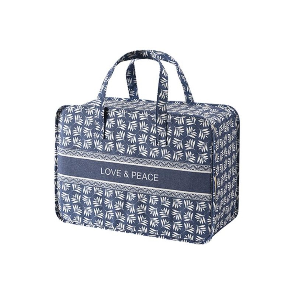 Portable Home Clothes Organizer Moving Bag, Specification: 50x35x20cm(Blue Base White Flower)