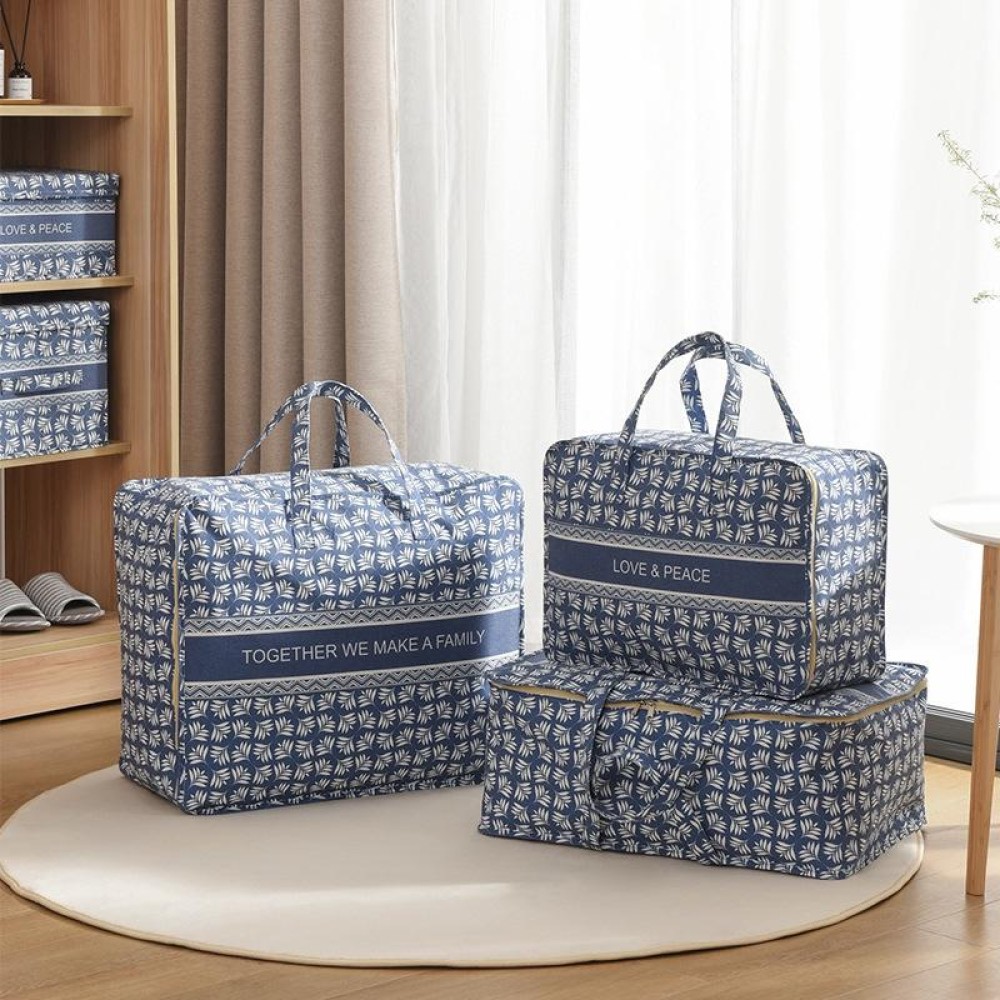 Portable Home Clothes Organizer Moving Bag, Specification: 50x35x20cm(Blue Base White Flower)