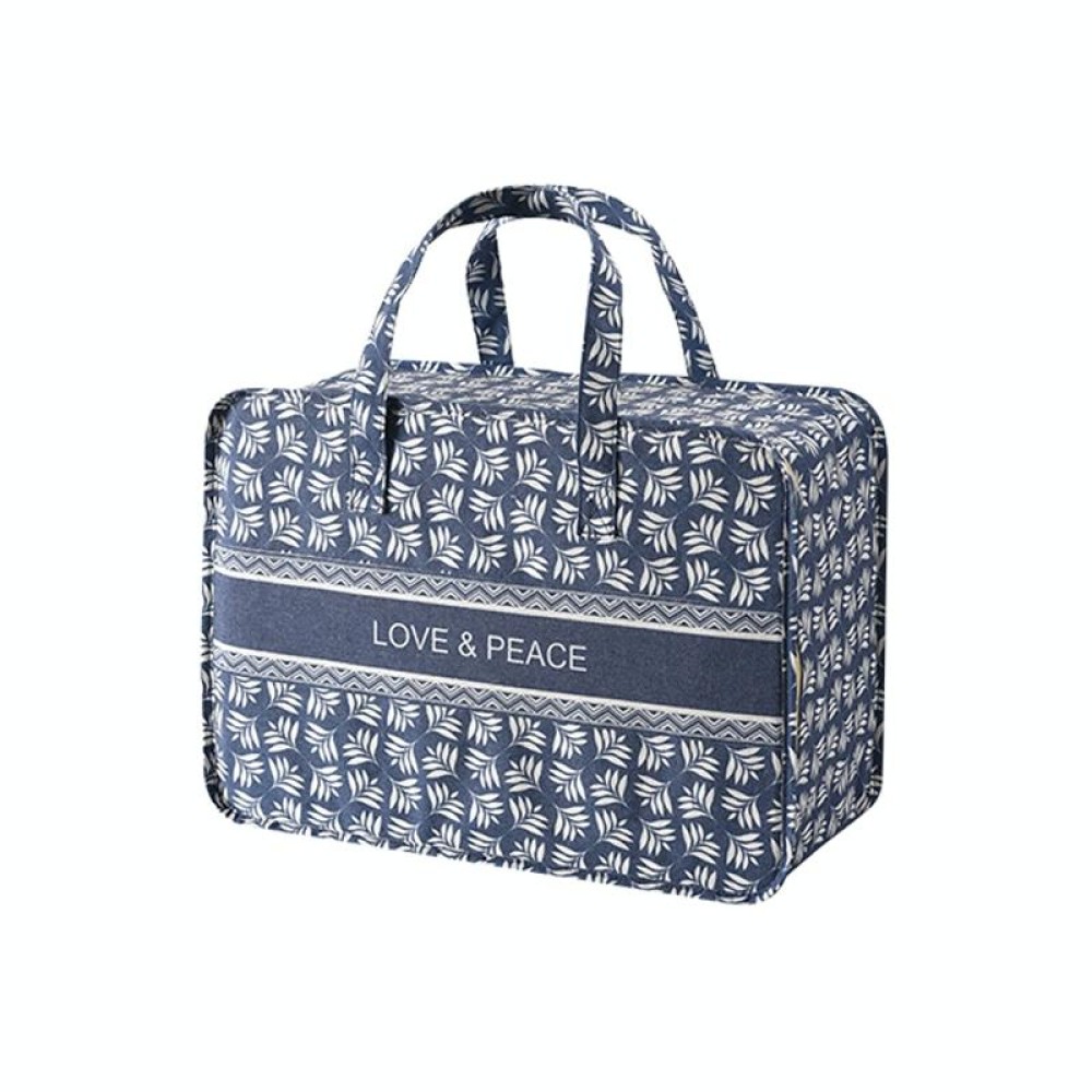 Portable Home Clothes Organizer Moving Bag, Specification: 60x40x24cm(Blue Base White Flower)