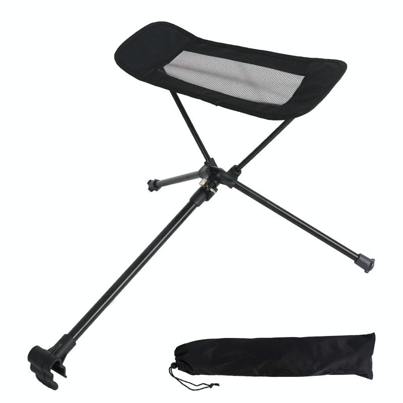 Collapsible Footstool For Camping Foot Recliner Foot Rest(Black)