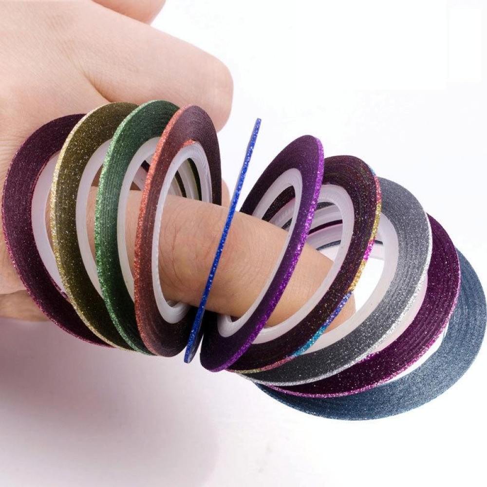 Sticky Shiny Nail Art Decorative Coil With Adhesive, Specification: Matte 1mm 10 Color