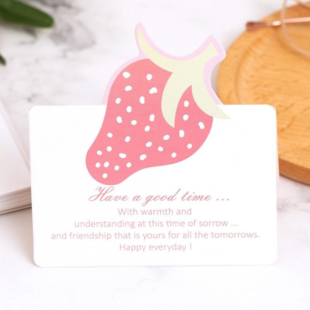 100 PCS Three-dimensional Hollow Greeting Cards(Strawberry)
