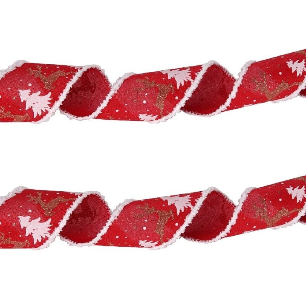 Christmas Imitation Hemp Ribbon Decoration With Wire, Length: 4M Red White Edge
