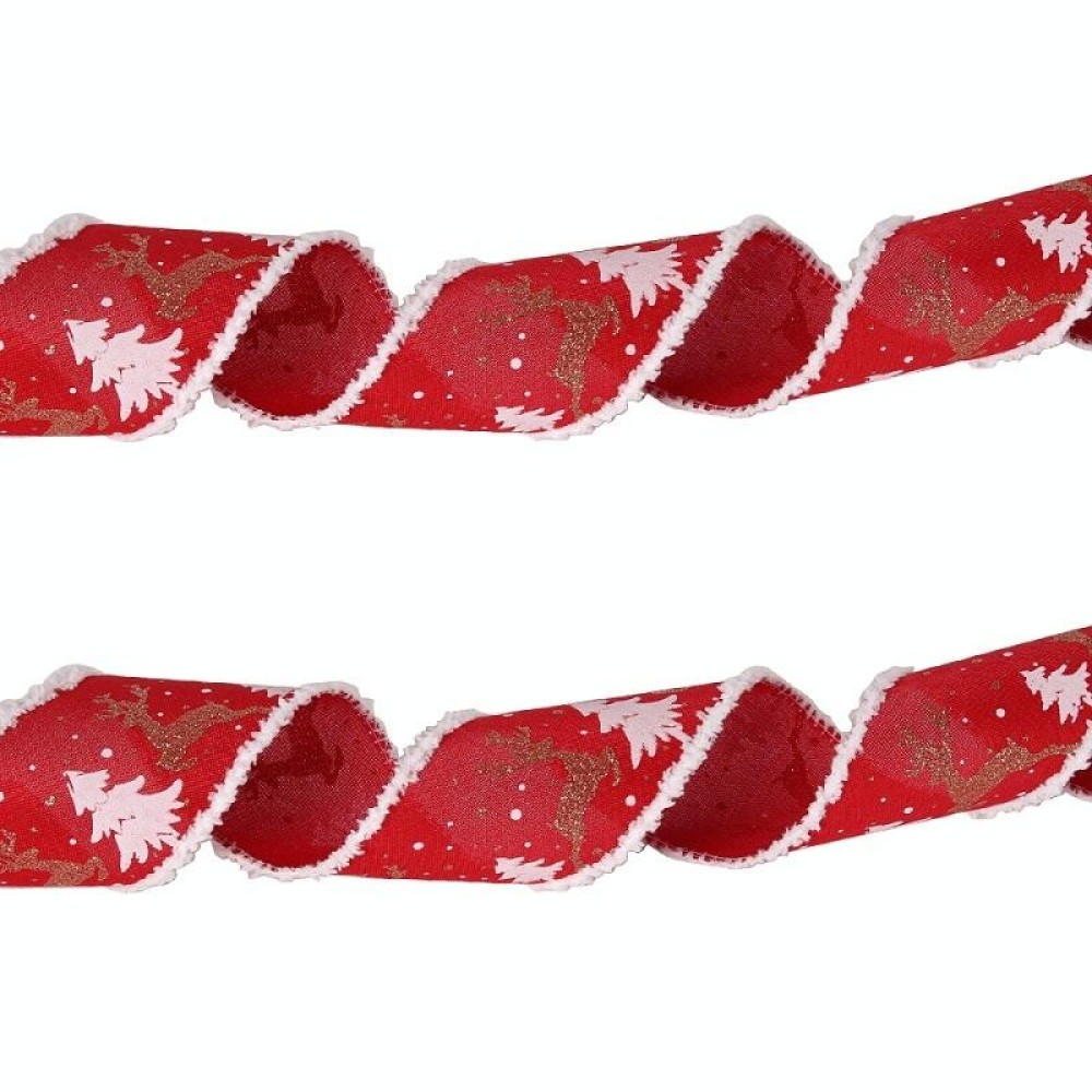 Christmas Imitation Hemp Ribbon Decoration With Wire, Length: 6M Red White Edge