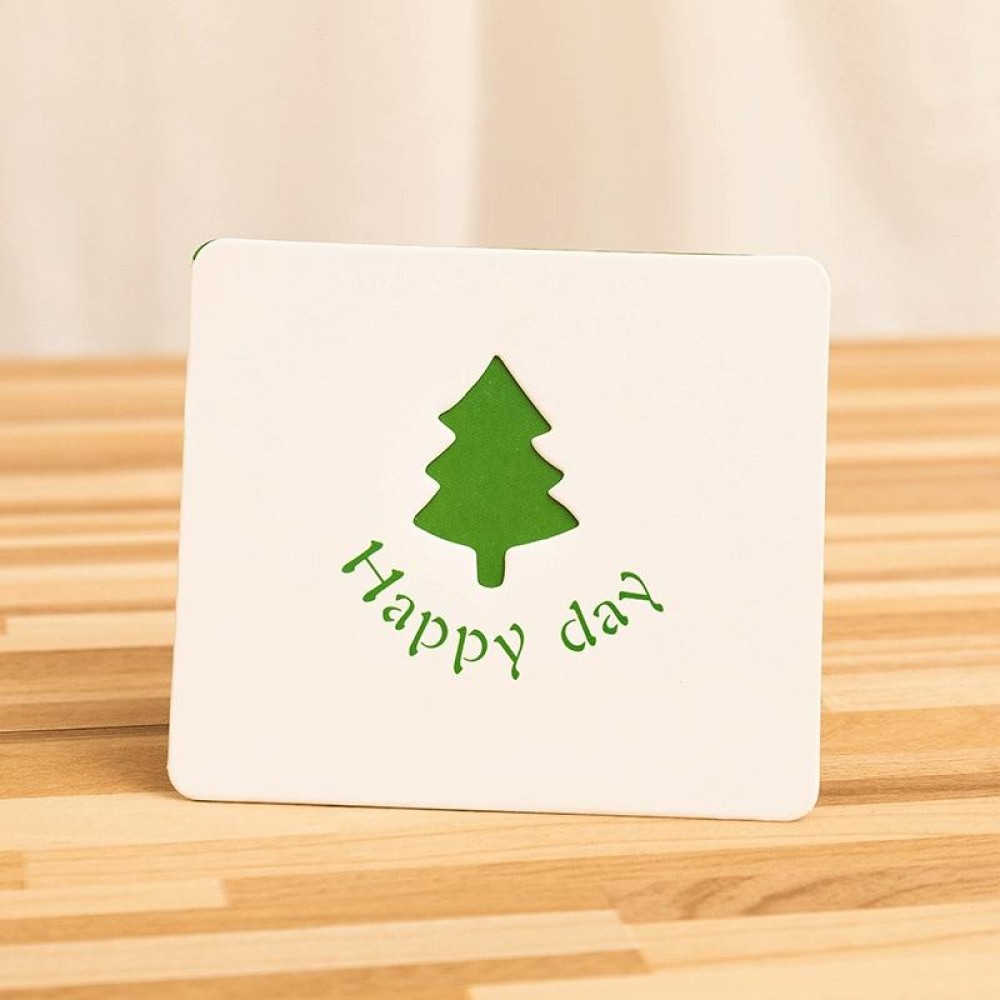 10 PCS Hollow Cartoon Greeting Card(Green Pine)
