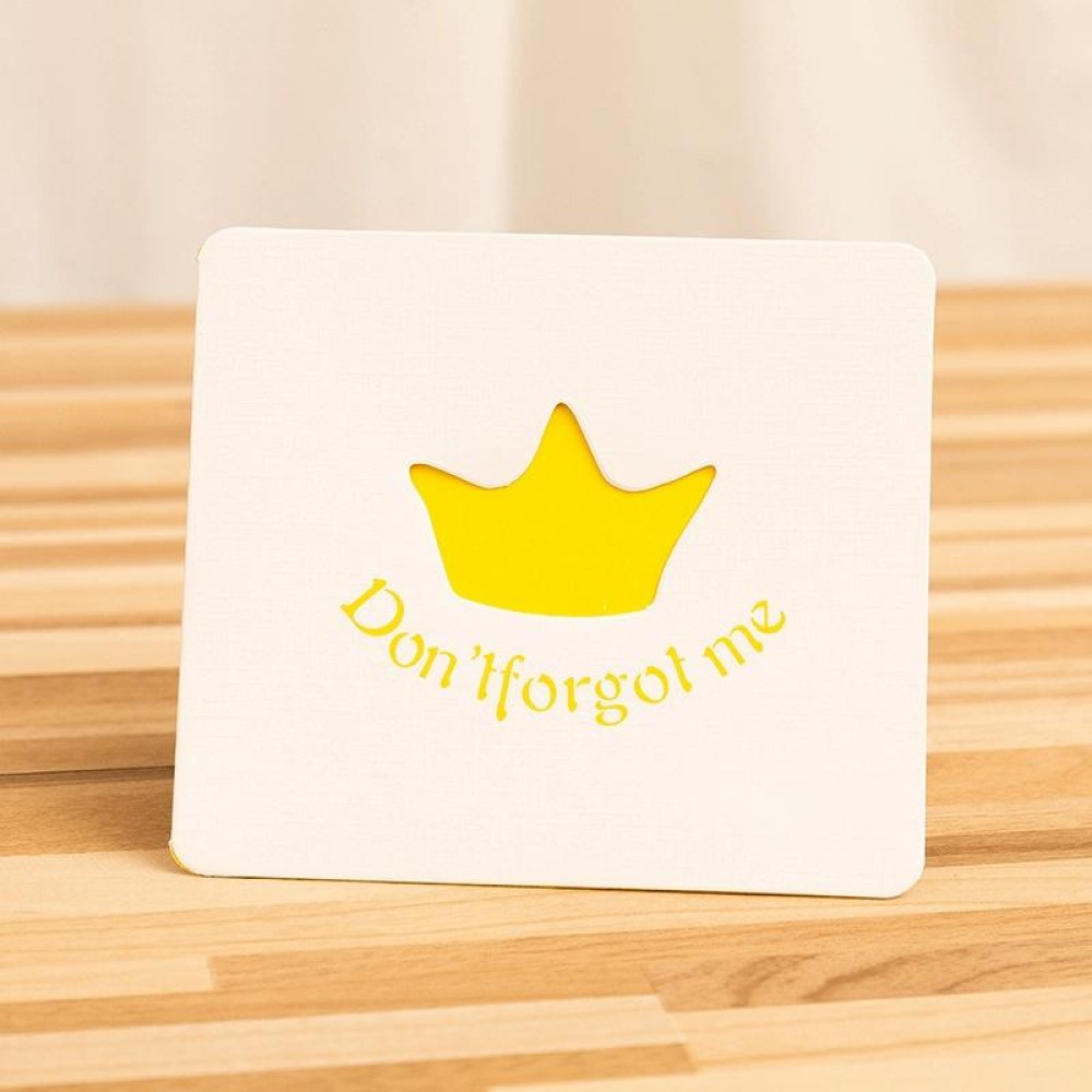 10 PCS Hollow Cartoon Greeting Card(Yellow Crown)