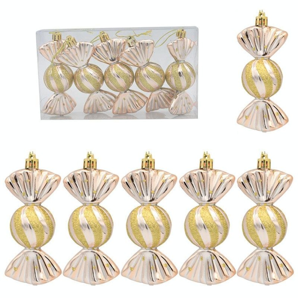 5PCS/Box Christmas Decoration Electroplating Candy Props Gift Box Props(Champagne)