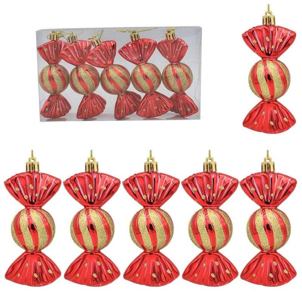 5PCS/Box Christmas Decoration Electroplating Candy Props Gift Box Props(Red)