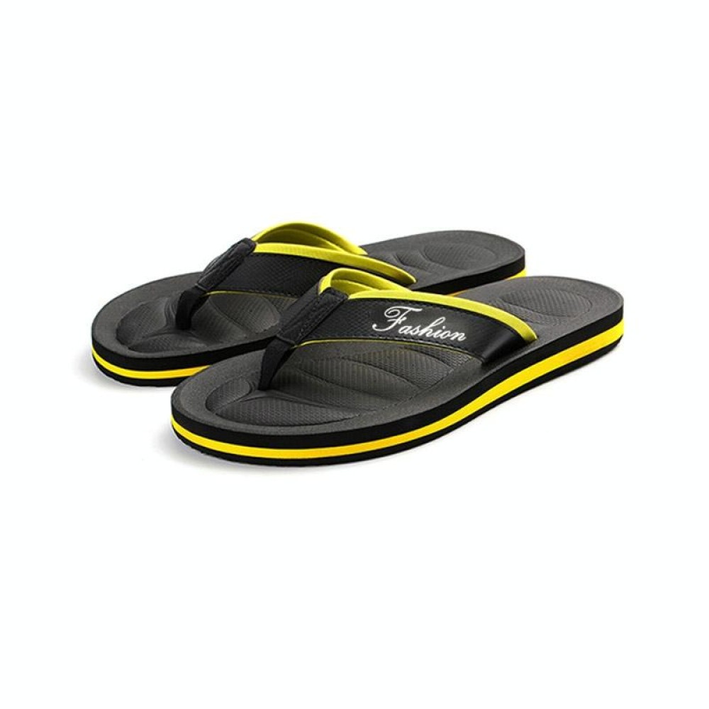MK-3399 Men Beach Non-slip Flip Flops, Size: 39-40(Yellow)