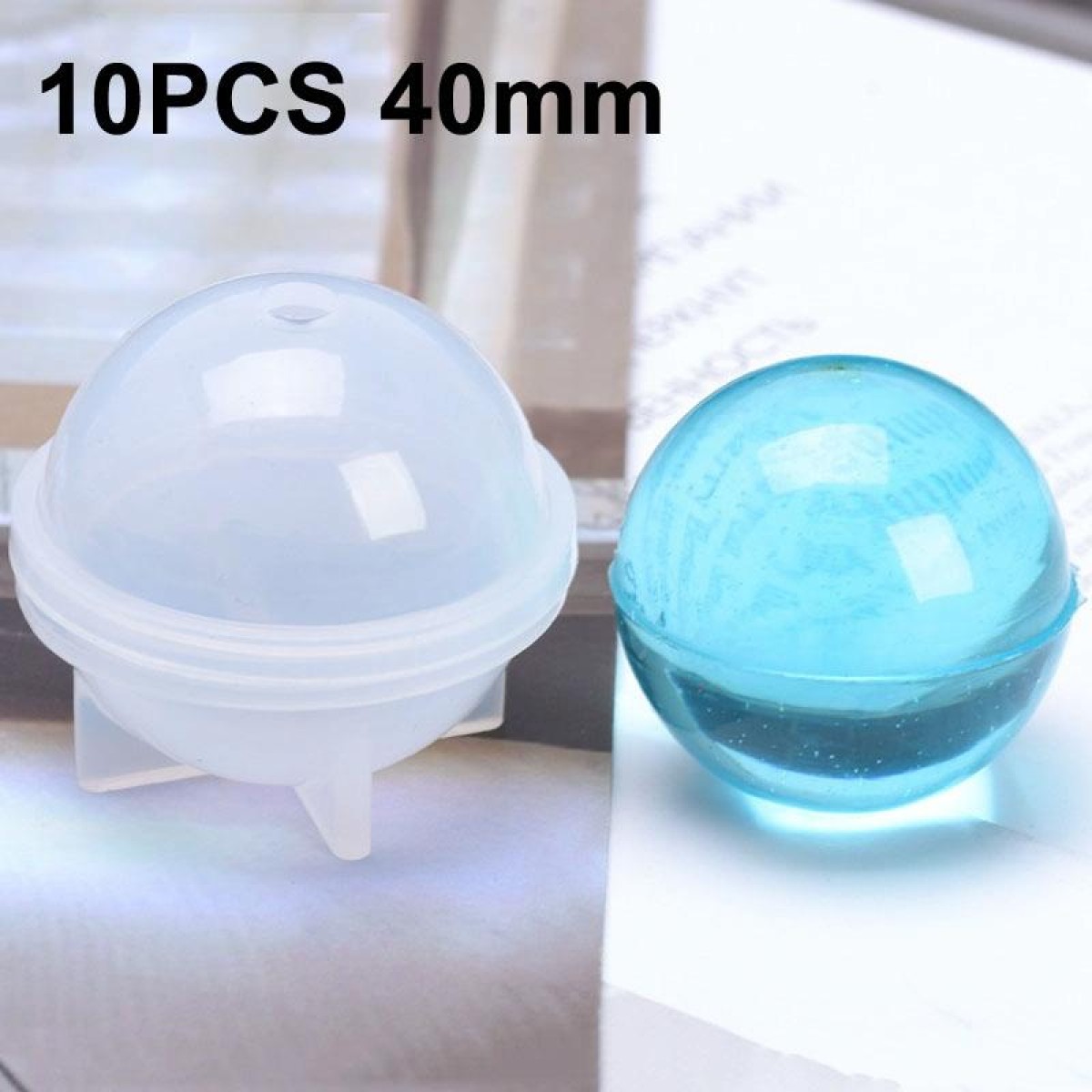 10 PCS 40mm Crystal Epoxy Ball Silicone Mould DIY Handmade Jewelry Sphere Making Mould