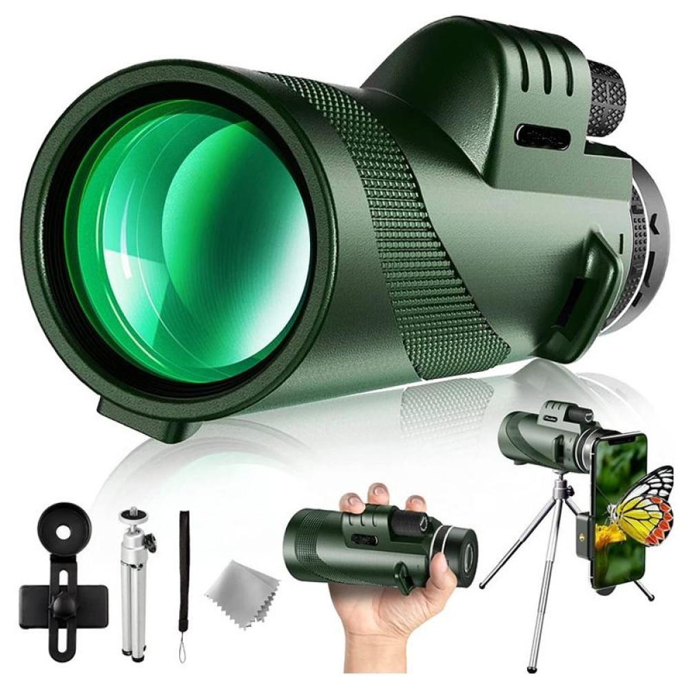 40X60 Outdoor Night Vision High Power HD Monocular (Standard+Universal Clip+Tripod)