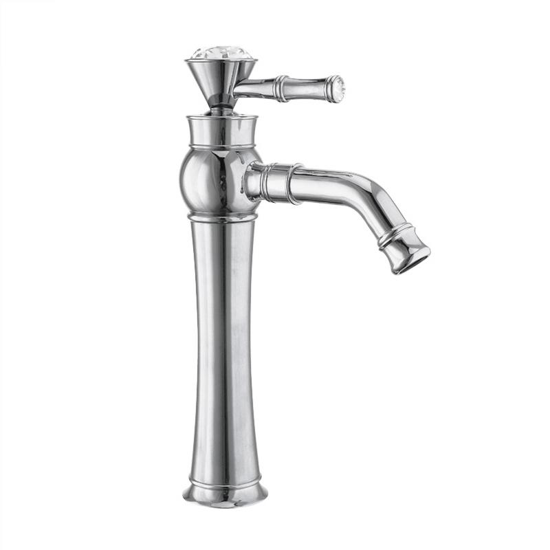 All Bronze Bathroom Basin Hot And Cold Water Faucet, Style: Electroplated High Model