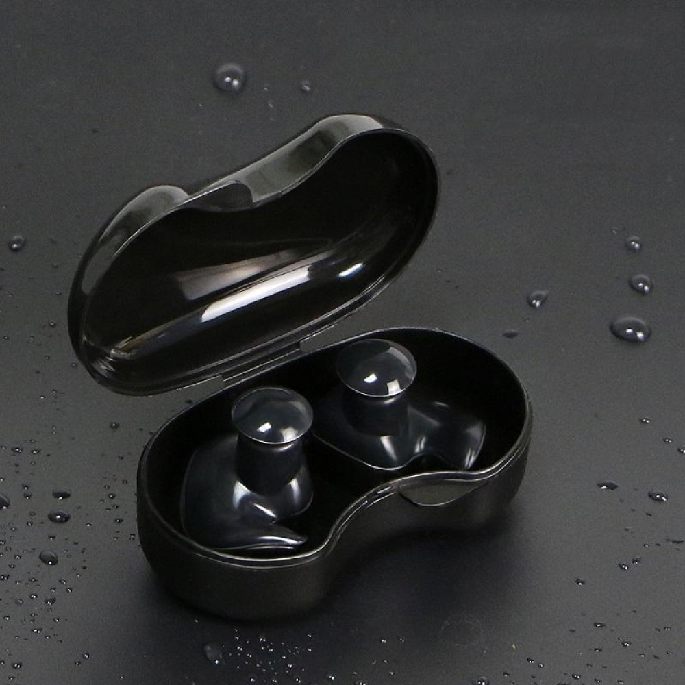 10 Sets Swimming Waterproof Spiral Silicone Earplugs(Black)