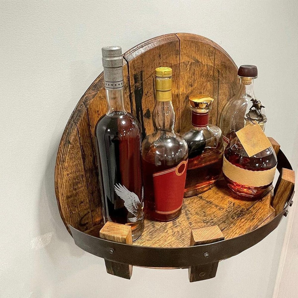 Wall-mounted Wooden Wine Display Stand Storage Rack