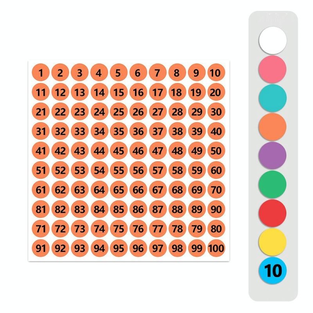 100 Stickers/Sheet Clothes Footwear Size Number Label Sticker, Random Color Delivery, Diameter: 10mm