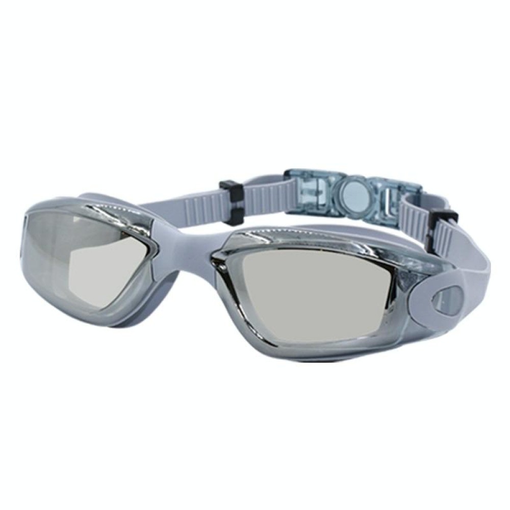 HD Waterproof and Anti-fog Electroplating Swimming Goggles(Gray)