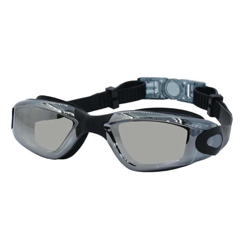 HD Waterproof and Anti-fog Electroplating Swimming Goggles(Black)