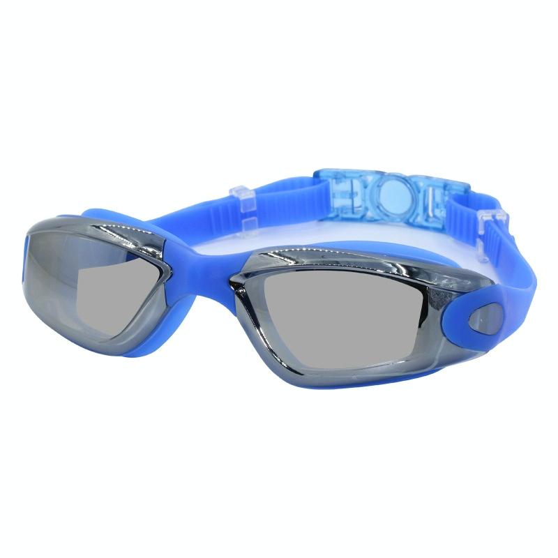 HD Waterproof and Anti-fog Electroplating Swimming Goggles(Blue)
