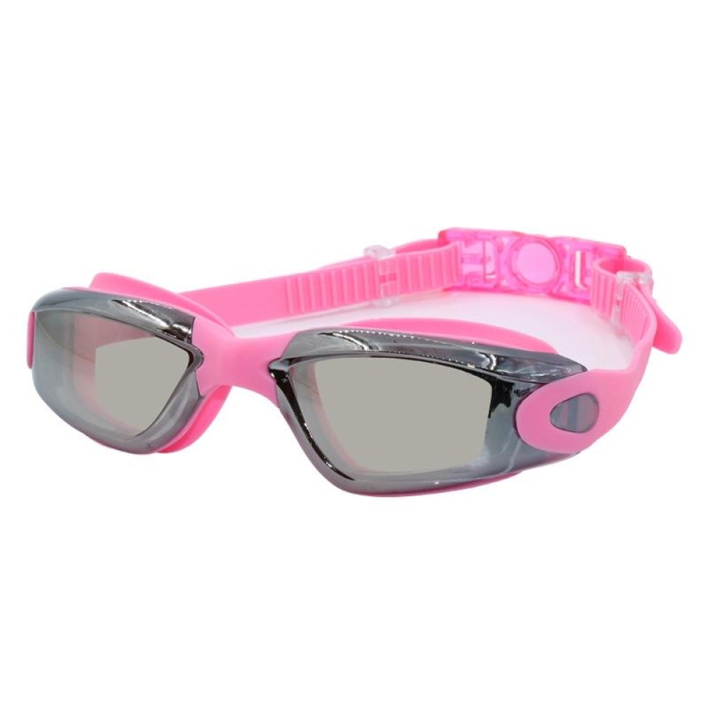 HD Waterproof and Anti-fog Electroplating Swimming Goggles(Pink)