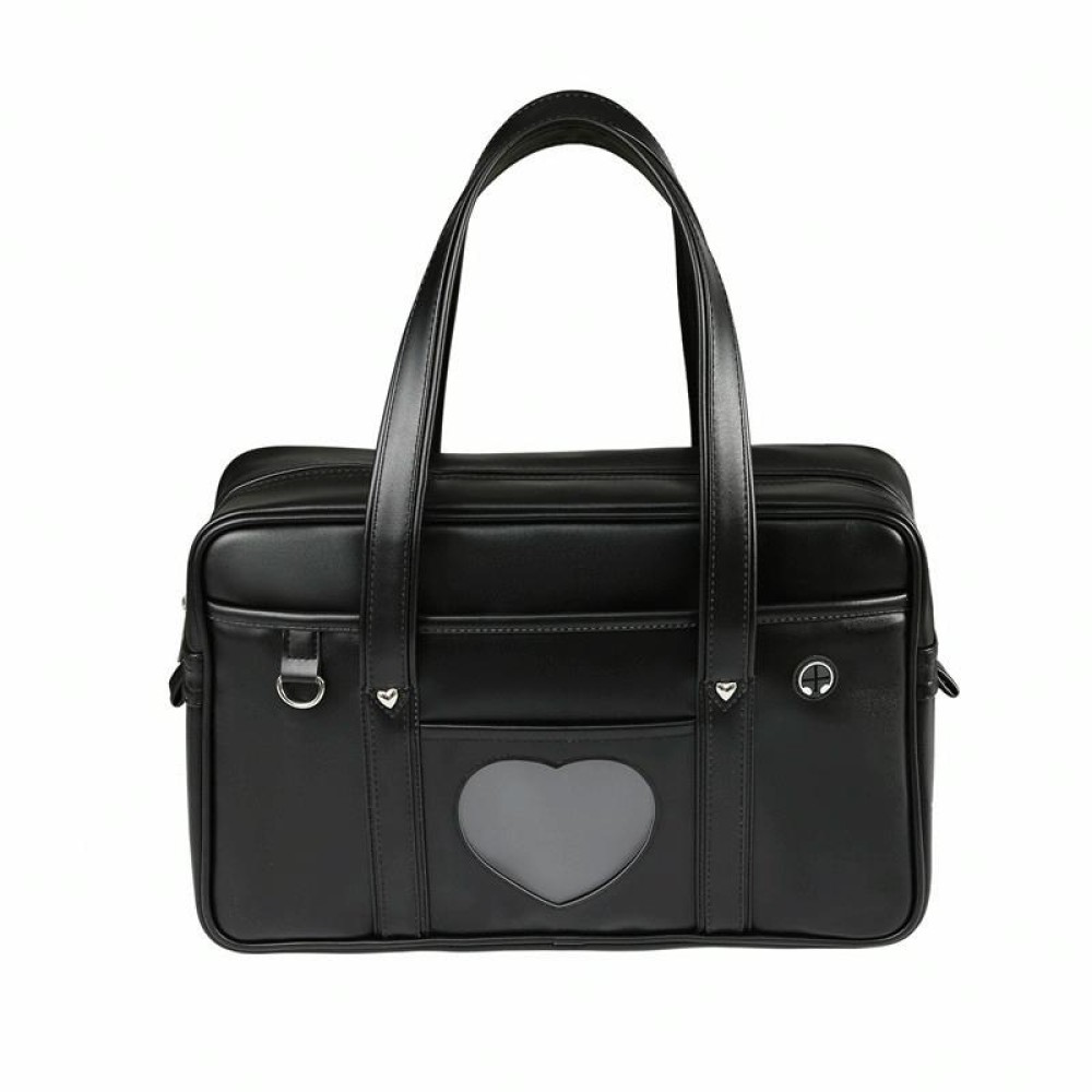 Handbag PU Uniform Bag Men and Women Wear-resistant Waterproof Commuter Backpack, Size: 19 Inch(Black)