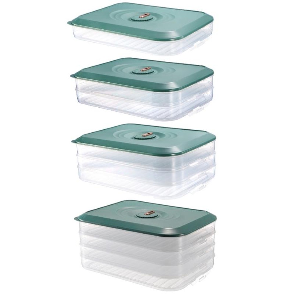 Household Refrigerator Freezer Large Capacity Dumpling Box, Capacity: One Layer (Green)