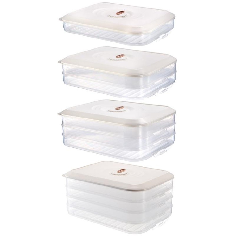 Household Refrigerator Freezer Large Capacity Dumpling Box, Capacity: Two Layers (White)