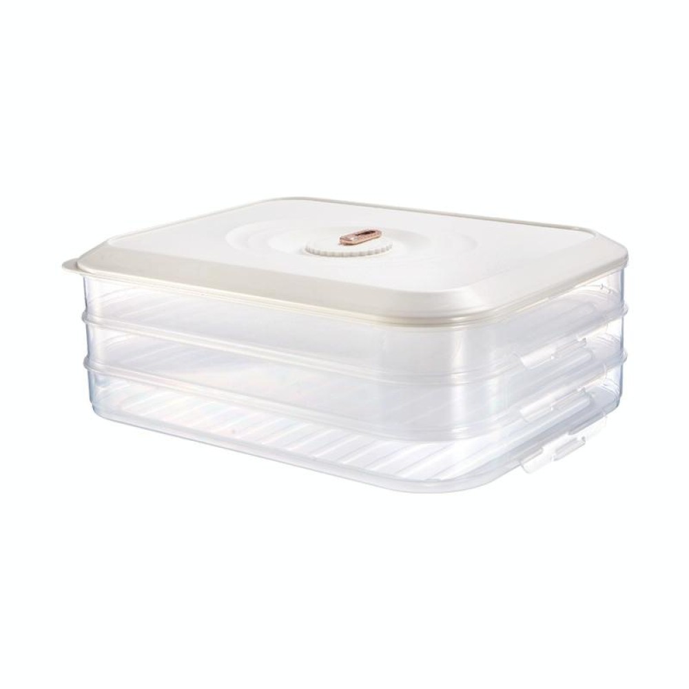 Household Refrigerator Freezer Large Capacity Dumpling Box, Capacity: Three Layers (White)