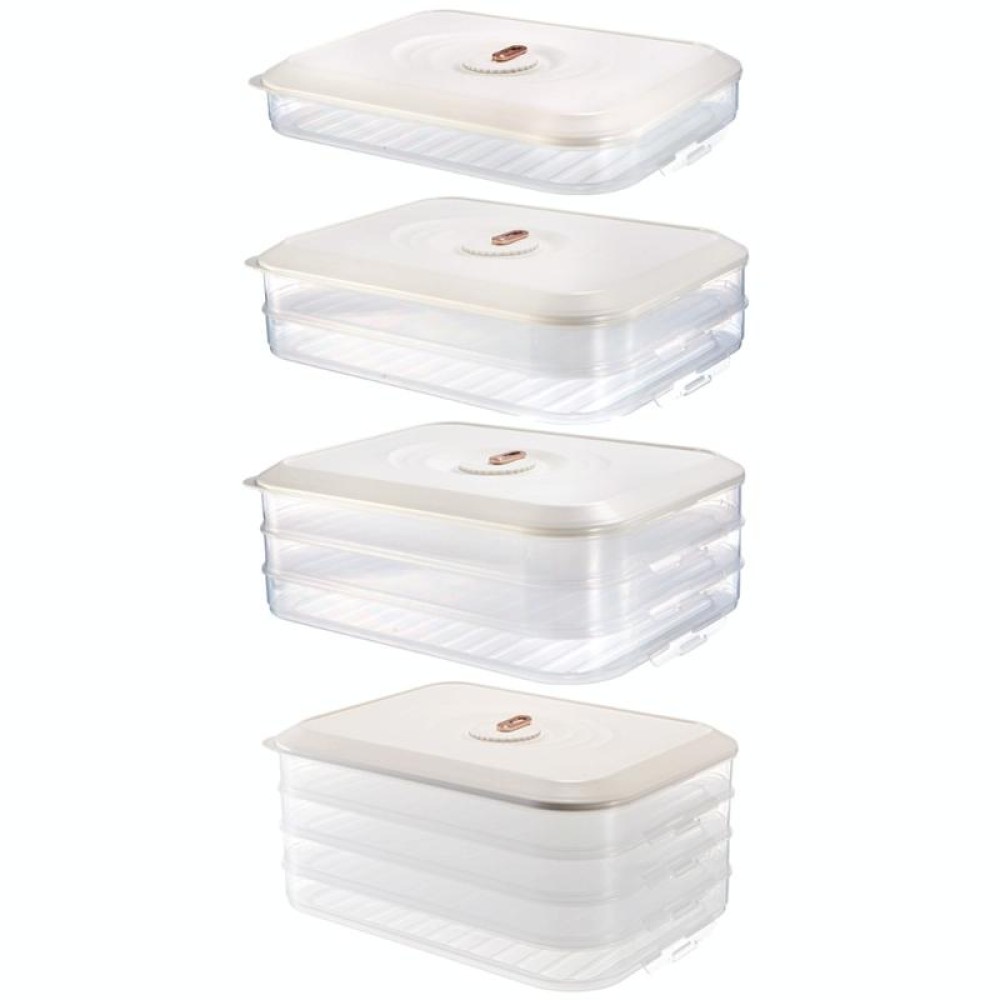 Household Refrigerator Freezer Large Capacity Dumpling Box, Capacity: Three Layers (White)