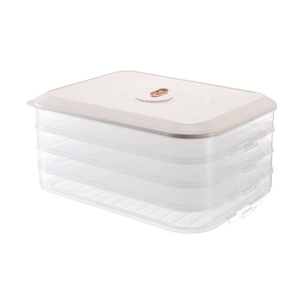 Household Refrigerator Freezer Large Capacity Dumpling Box, Capacity: Four Layers (White)