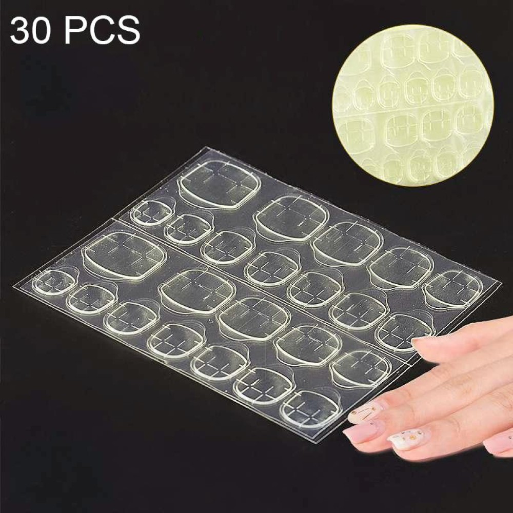 30 PCS 24 Stickers/Sheet Nail Art Double Sided Jelly Glue, Specification: Yellow