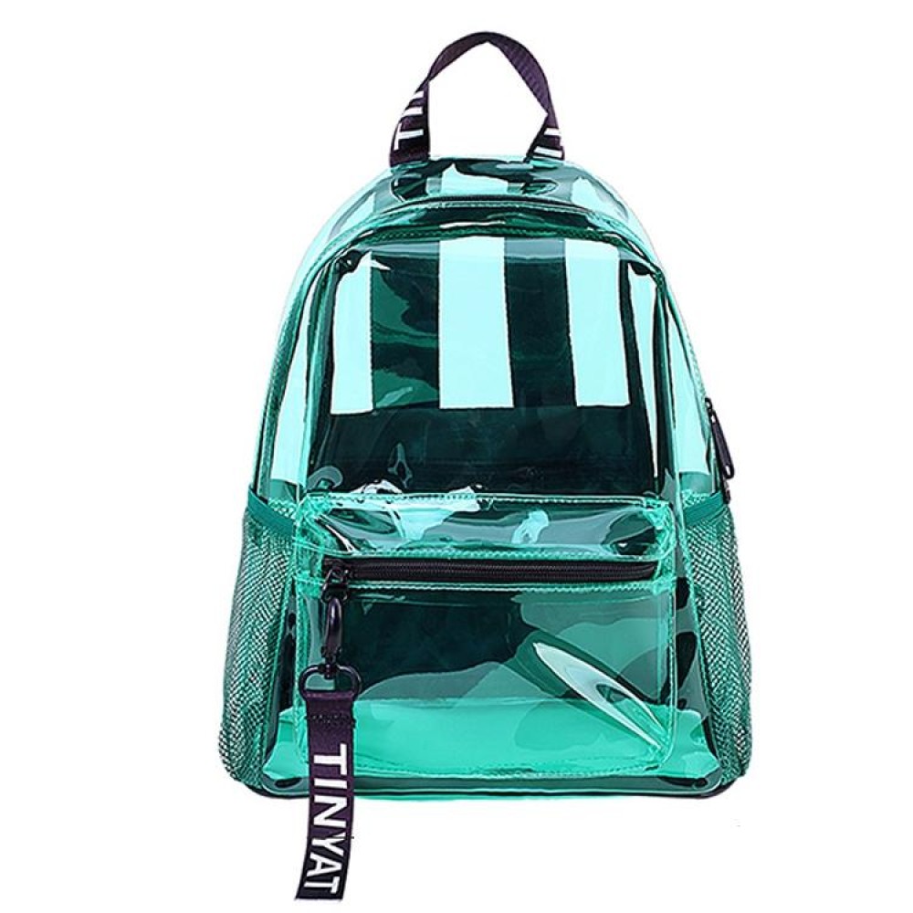 TINYAT T9051 Ladies Jelly Bag Waterproof PVC Transparent Backpack Beach Travel Backpack(Green)