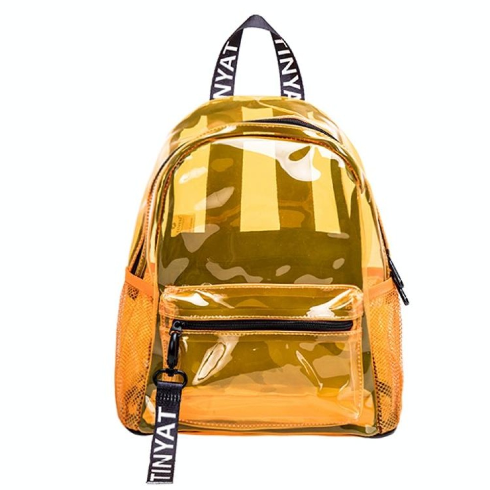 TINYAT T9051 Ladies Jelly Bag Waterproof PVC Transparent Backpack Beach Travel Backpack(Orange)