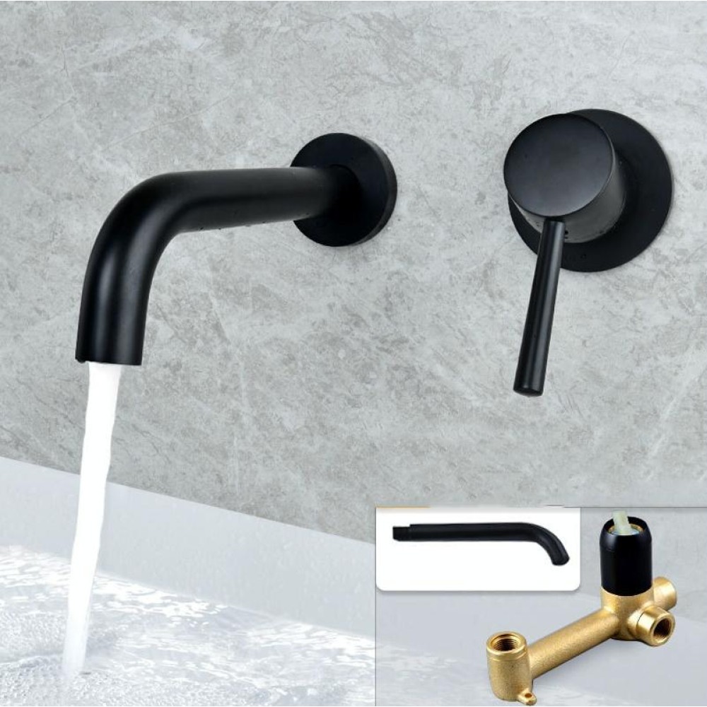In-wall Hidden Concealed Faucet Hot and Cold Copper Mixing Valve, Specification: Black Conjoined