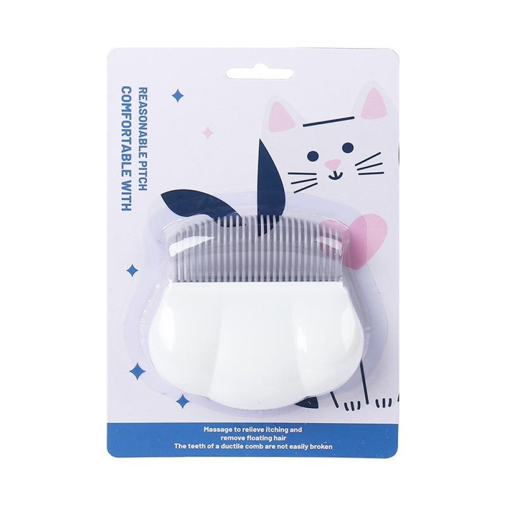 Pet Hair Removal Shell Comb Cat Tickling Massage Comb(White)