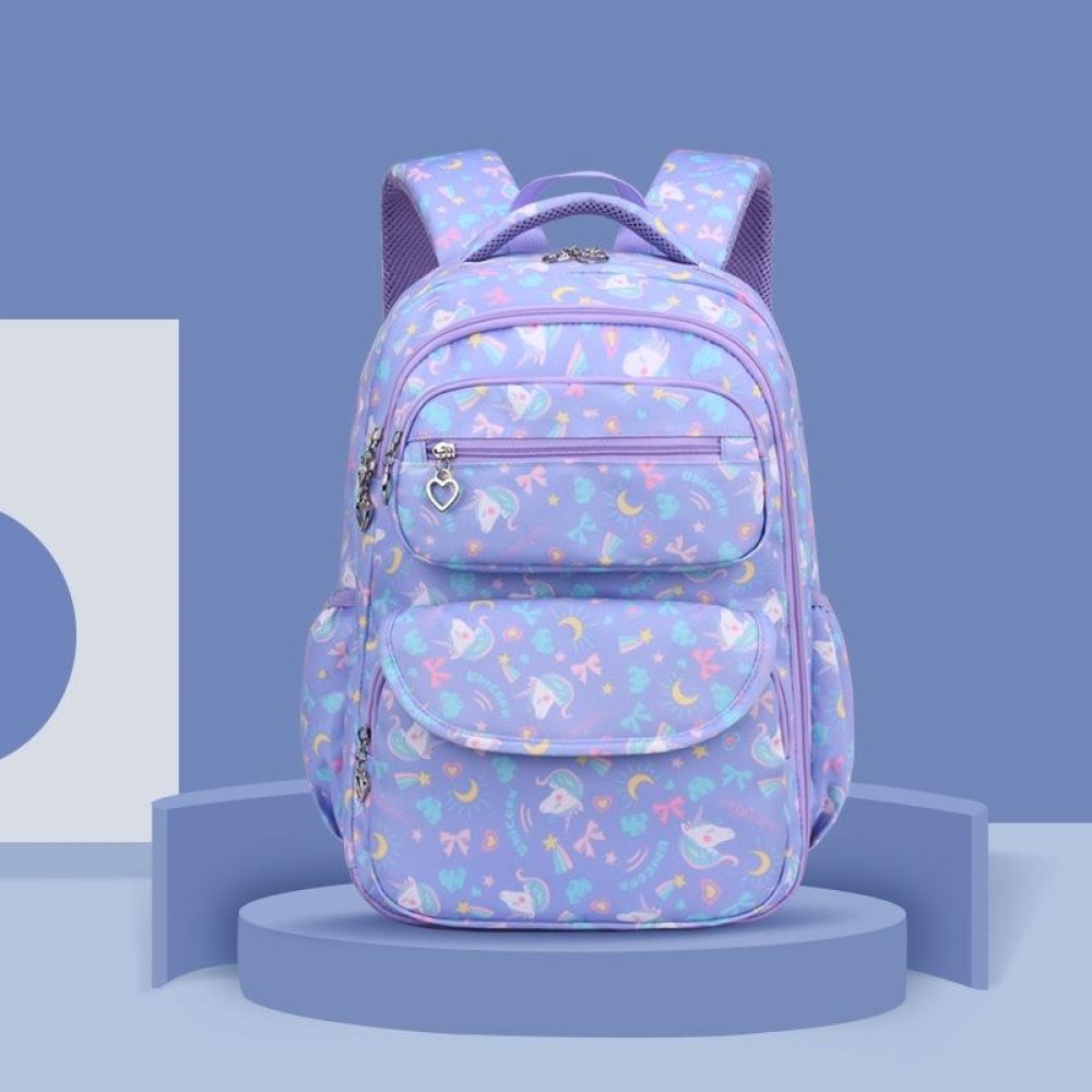 Large Capacity Waterproof Large Opening Children Schoolbag, Size: L (Purple)