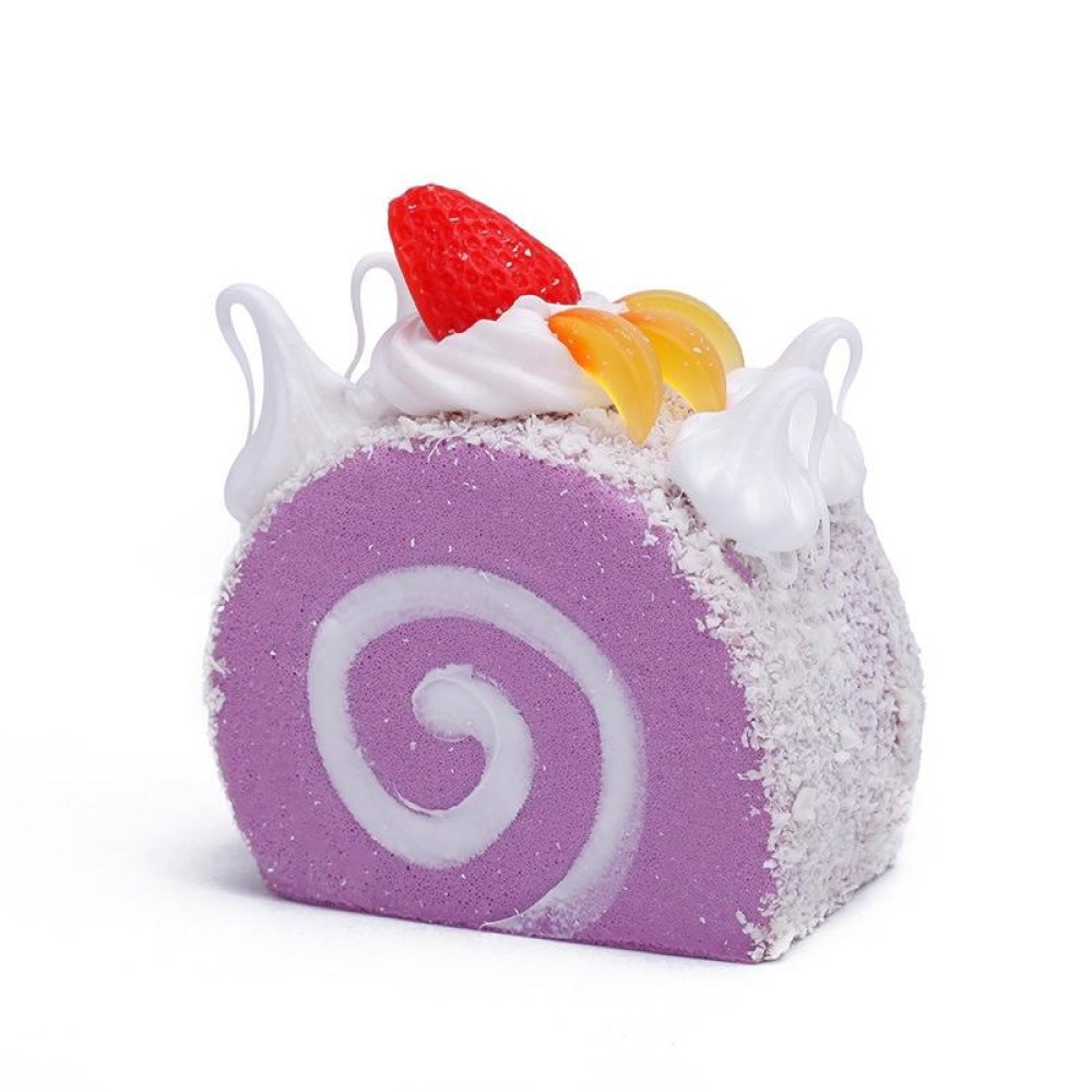 Simulation Egg Roll Cake Refrigerator Sticker Photography Props Decoration(Purple With Powder)