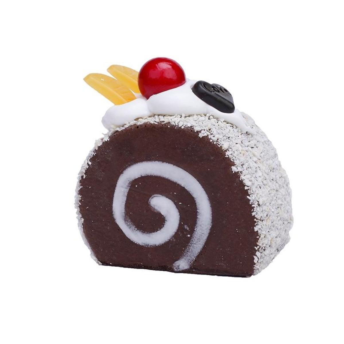 Simulation Egg Roll Cake Refrigerator Sticker Photography Props Decoration(Coffee With Powder)