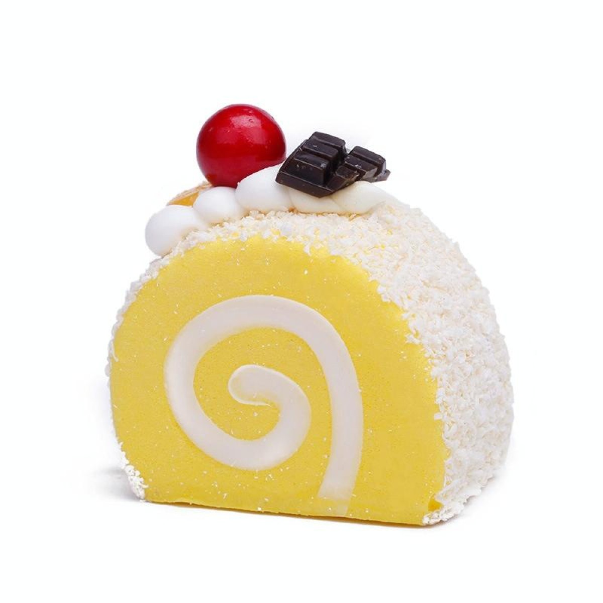 Simulation Egg Roll Cake Refrigerator Sticker Photography Props Decoration(Yellow With Powder)