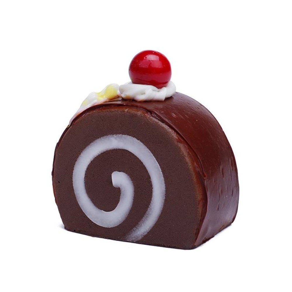 Simulation Egg Roll Cake Refrigerator Sticker Photography Props Decoration(Glossy Coffee)