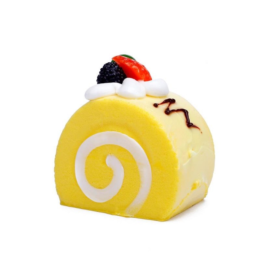 Simulation Egg Roll Cake Refrigerator Sticker Photography Props Decoration(Glossy Yellow)