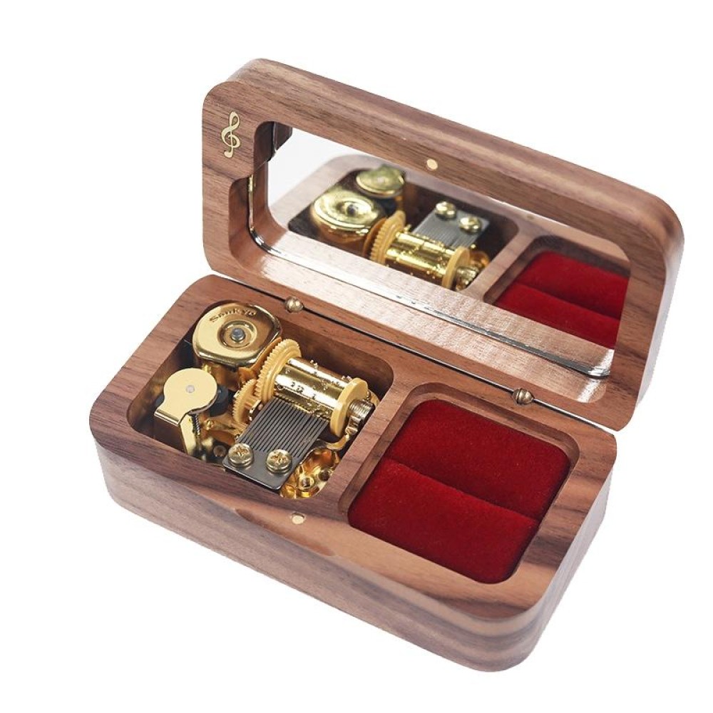 Wooden Music Box with Ring Storage Function, Spec: J281